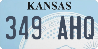 KS license plate 349AHQ