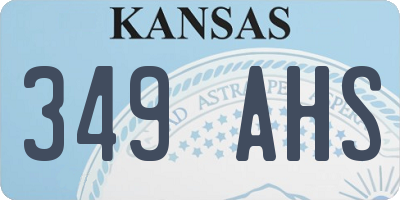 KS license plate 349AHS
