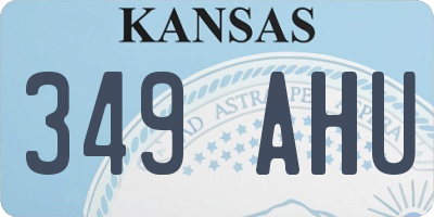KS license plate 349AHU
