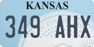 KS license plate 349AHX