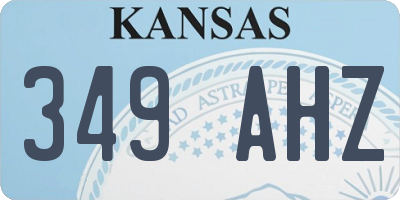 KS license plate 349AHZ