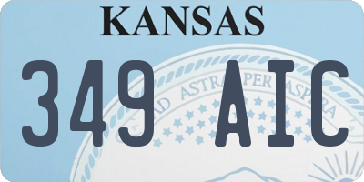 KS license plate 349AIC