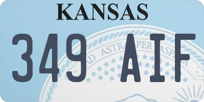 KS license plate 349AIF
