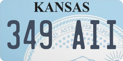 KS license plate 349AII