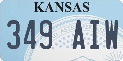 KS license plate 349AIW