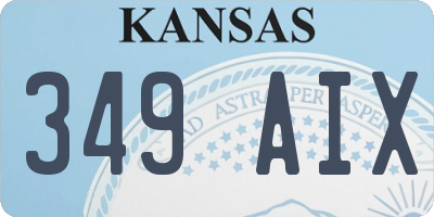 KS license plate 349AIX