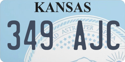 KS license plate 349AJC