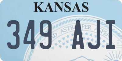 KS license plate 349AJI