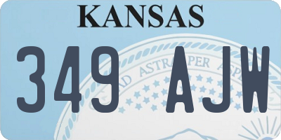 KS license plate 349AJW
