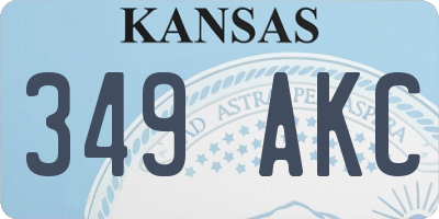 KS license plate 349AKC
