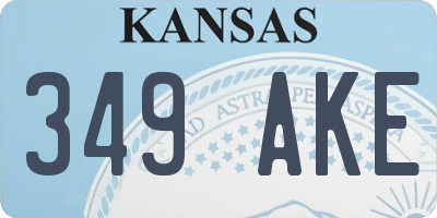 KS license plate 349AKE