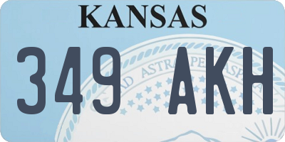 KS license plate 349AKH
