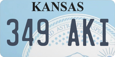 KS license plate 349AKI