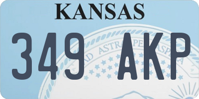 KS license plate 349AKP