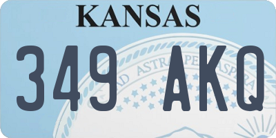 KS license plate 349AKQ