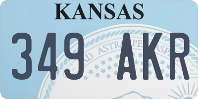 KS license plate 349AKR