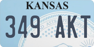 KS license plate 349AKT