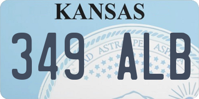 KS license plate 349ALB