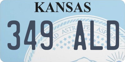 KS license plate 349ALD
