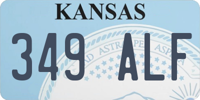 KS license plate 349ALF