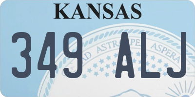 KS license plate 349ALJ