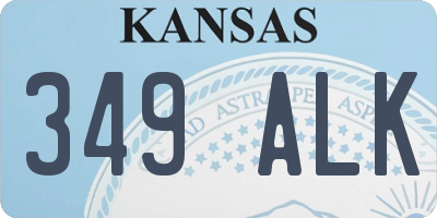 KS license plate 349ALK