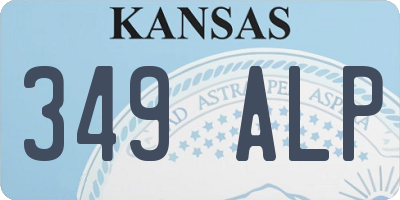 KS license plate 349ALP