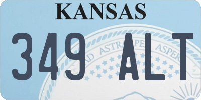 KS license plate 349ALT