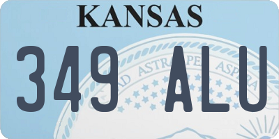 KS license plate 349ALU