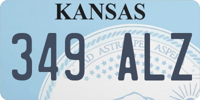 KS license plate 349ALZ