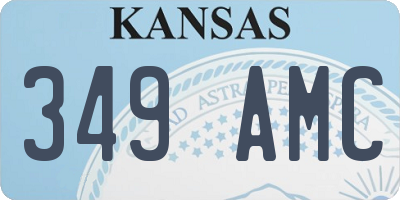 KS license plate 349AMC