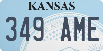 KS license plate 349AME