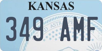 KS license plate 349AMF