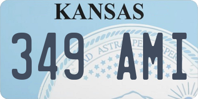 KS license plate 349AMI