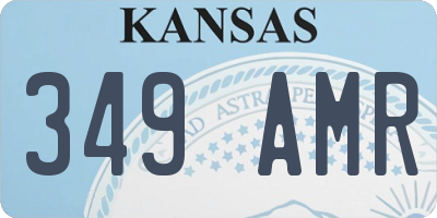 KS license plate 349AMR