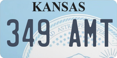 KS license plate 349AMT