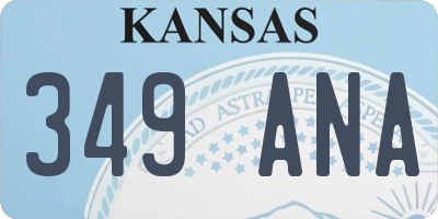 KS license plate 349ANA