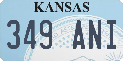 KS license plate 349ANI