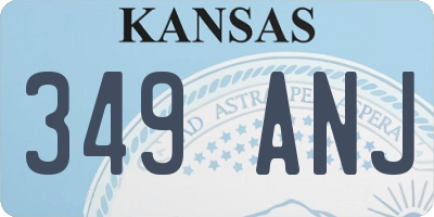 KS license plate 349ANJ