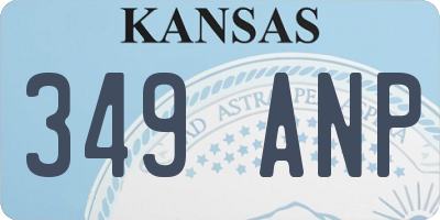 KS license plate 349ANP