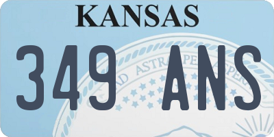 KS license plate 349ANS