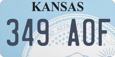 KS license plate 349AOF