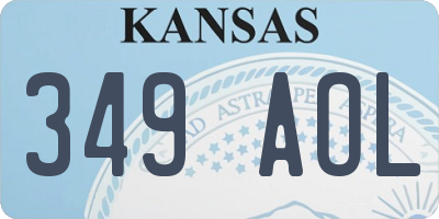 KS license plate 349AOL