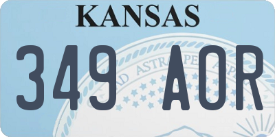 KS license plate 349AOR