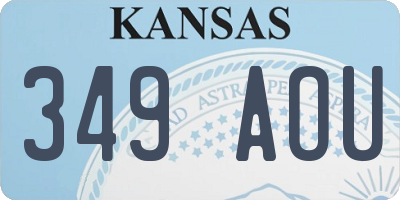 KS license plate 349AOU