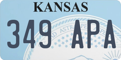 KS license plate 349APA