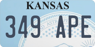 KS license plate 349APE