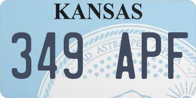 KS license plate 349APF