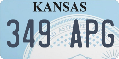 KS license plate 349APG
