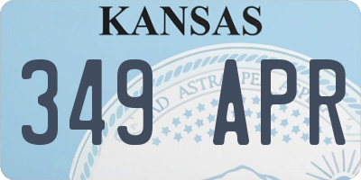 KS license plate 349APR